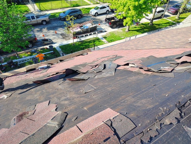 Roof at tear-off stage