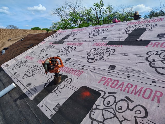 Roof underlayment installed