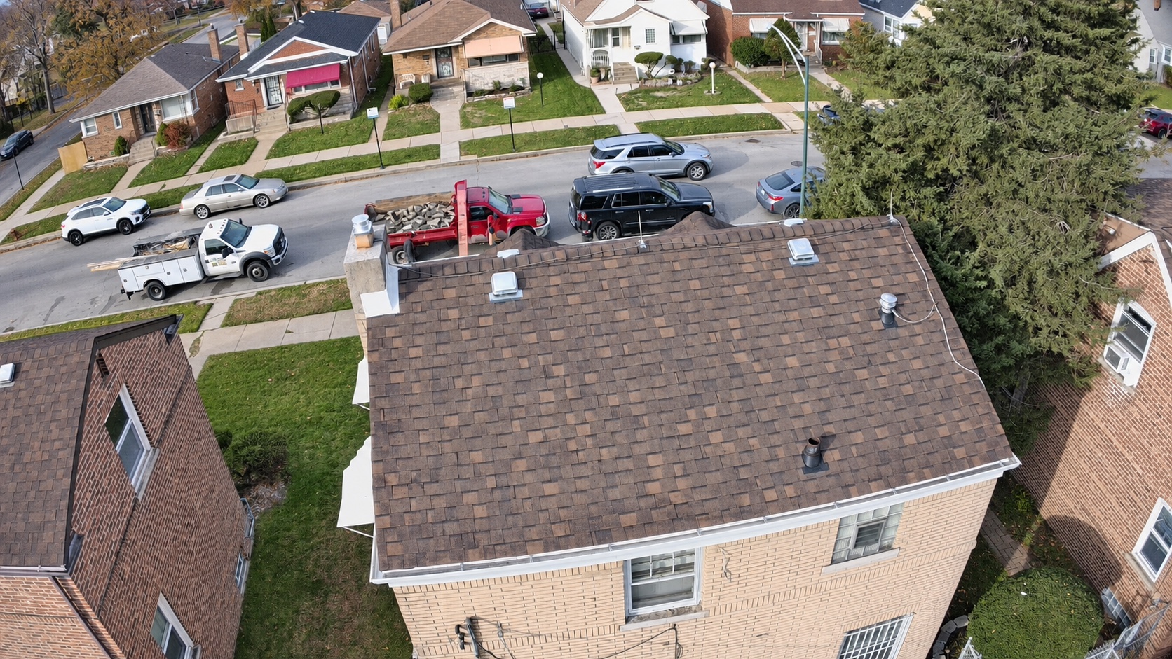 Completed GWO roof on a brick Chicago home